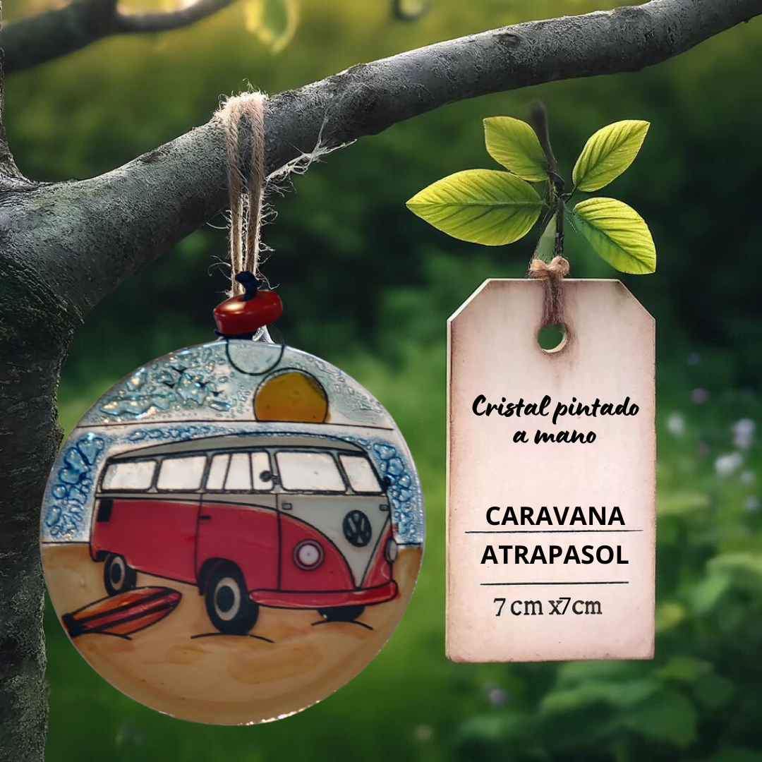 Atrapasol cristal furgoneta hippie