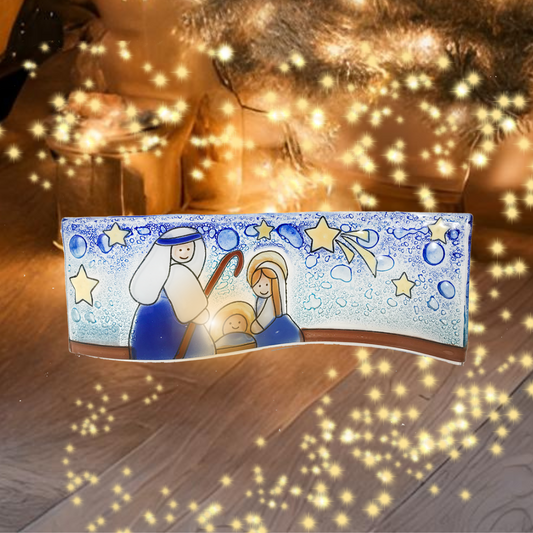 Adornos navideños minimalistas en cristal pintado a mano.