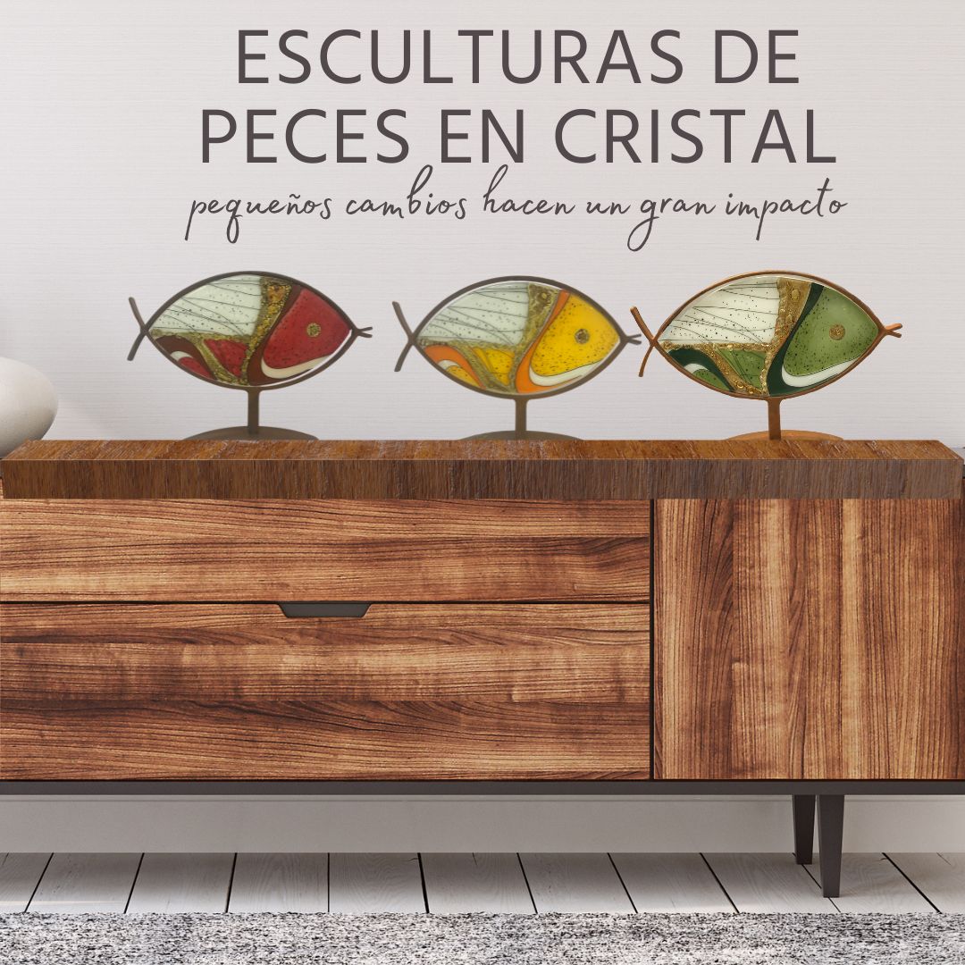Escultura pez cristal