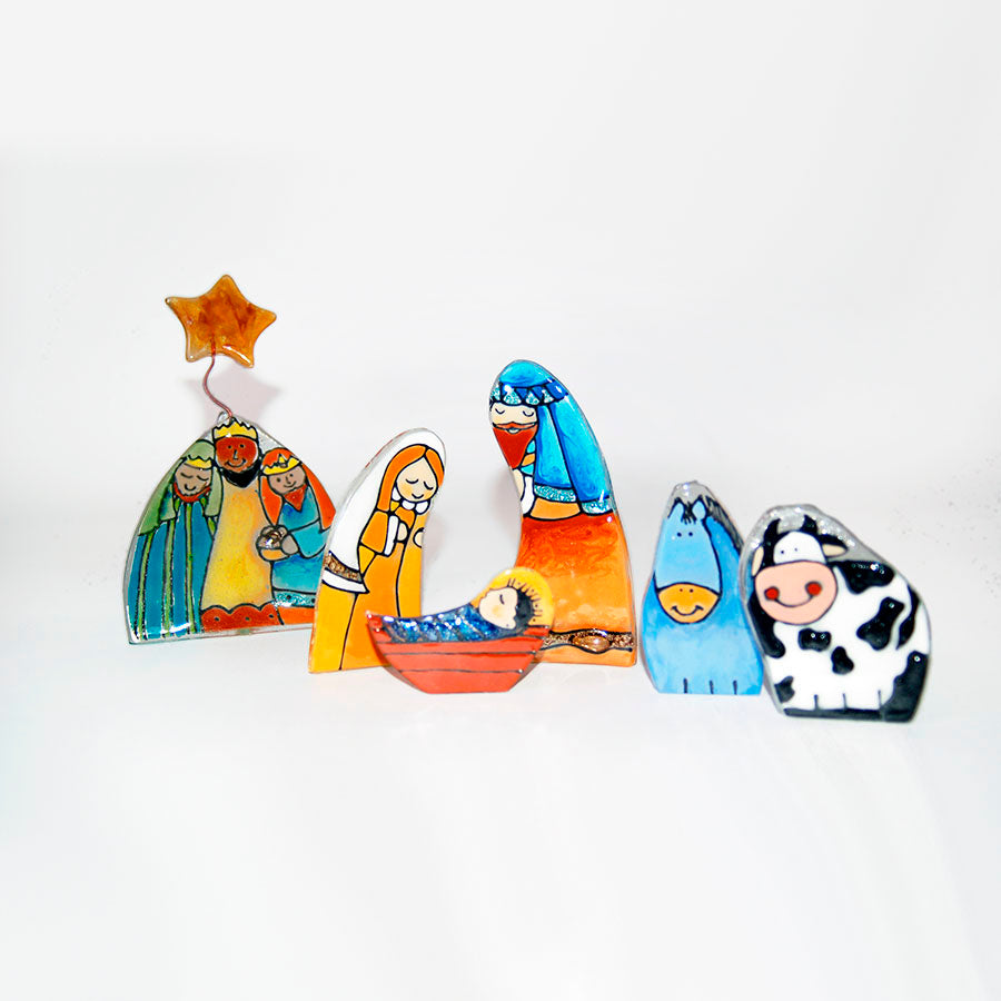 Figuras de belén navideñas pintadas a mano