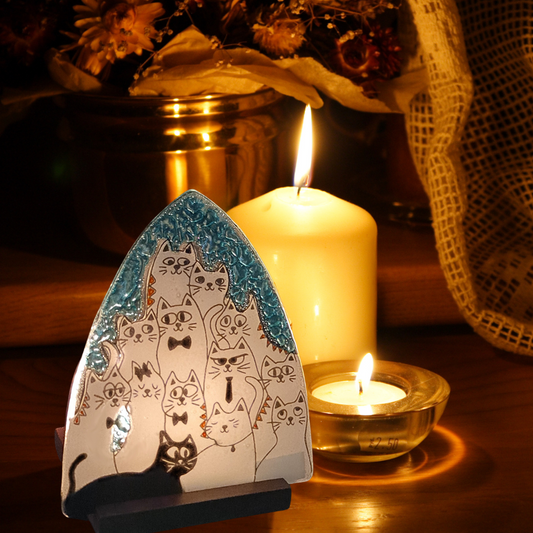 Gato decorativo iluminado para rincón.