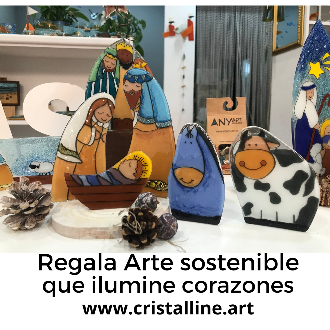 Cristales de Navidad pintados a mano y sostenibles