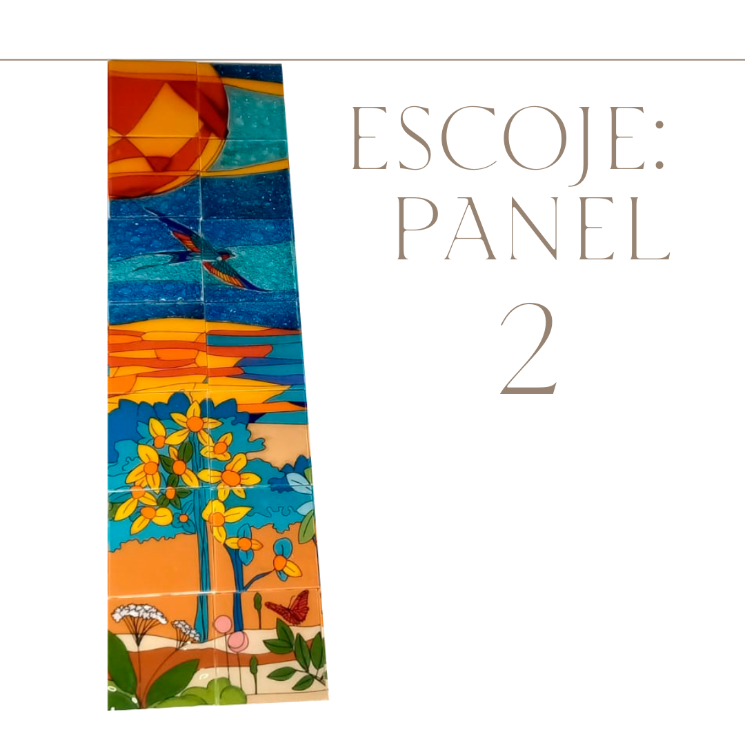 Panel flores pintado a mano
