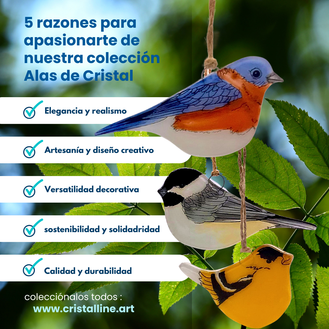 Pájaro de Cristal en Vitrofusión: Arte y Naturaleza en Uno