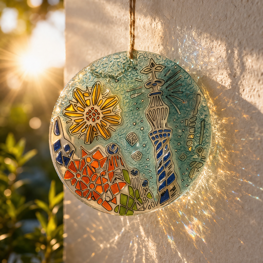 Colleción Gaudi 3 – Atrapasoles en Vidrio Pintado a Mano