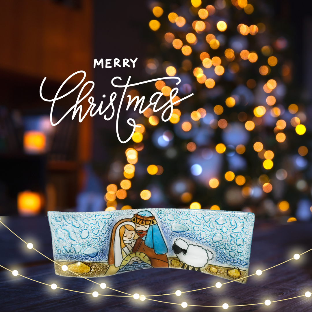 Adorno navideño de cristal pintado a mano