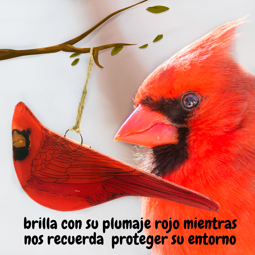 Cardenal de cristal en vitrofusión