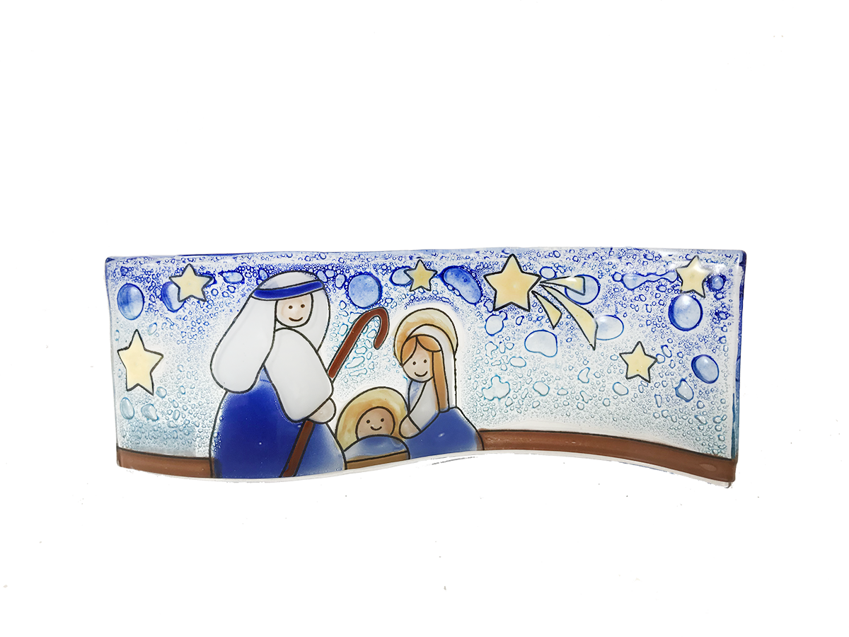 Decoracion navidena de estilo minimalista, pintada a mano en cristal.